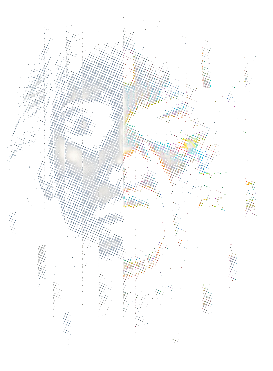 Same artwork converted to halftone dots