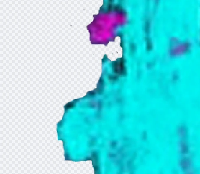Uploaded artwork zoomed in, showing soft blurred pixels along the edge
